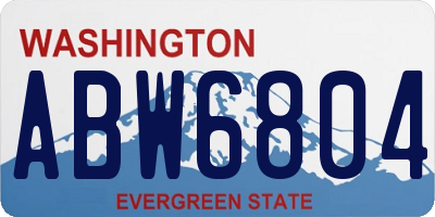 WA license plate ABW6804