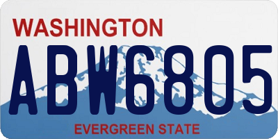 WA license plate ABW6805