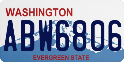 WA license plate ABW6806