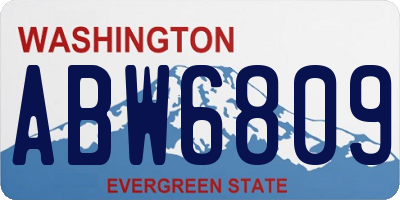 WA license plate ABW6809