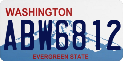 WA license plate ABW6812