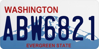 WA license plate ABW6821