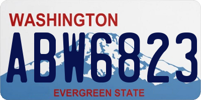 WA license plate ABW6823