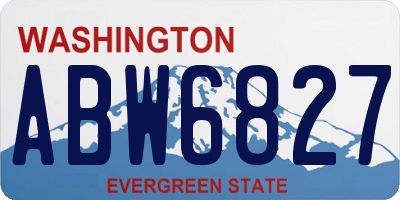 WA license plate ABW6827