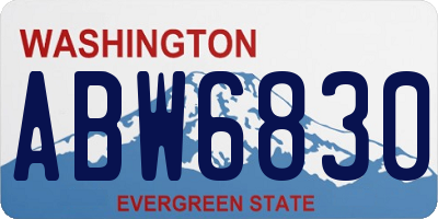 WA license plate ABW6830