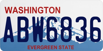 WA license plate ABW6836