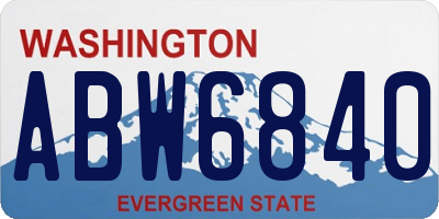 WA license plate ABW6840