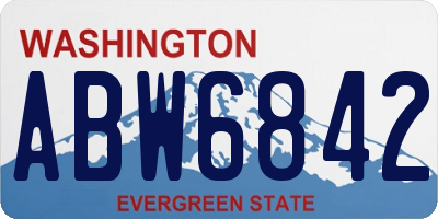WA license plate ABW6842