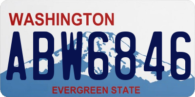 WA license plate ABW6846