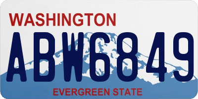 WA license plate ABW6849