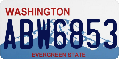 WA license plate ABW6853