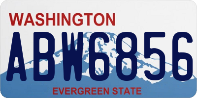 WA license plate ABW6856