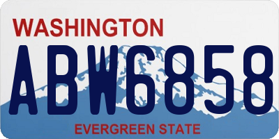 WA license plate ABW6858