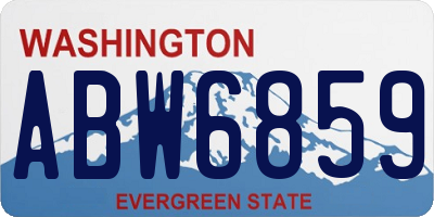 WA license plate ABW6859
