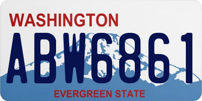 WA license plate ABW6861
