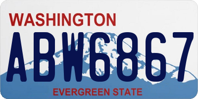 WA license plate ABW6867