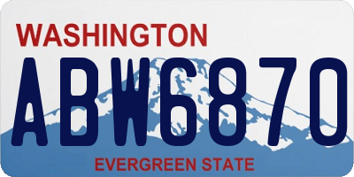 WA license plate ABW6870