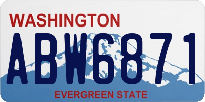 WA license plate ABW6871
