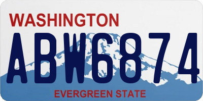 WA license plate ABW6874