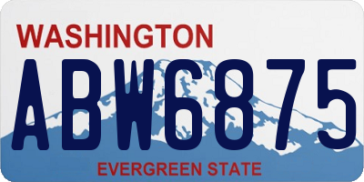 WA license plate ABW6875