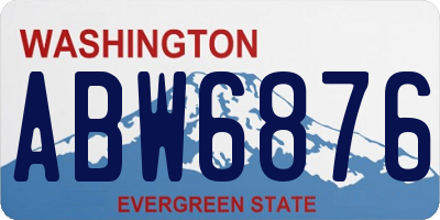 WA license plate ABW6876