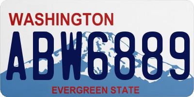 WA license plate ABW6889