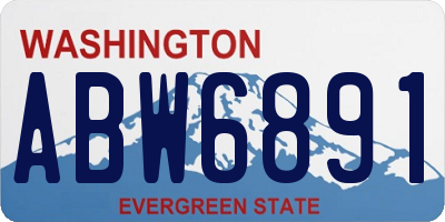 WA license plate ABW6891