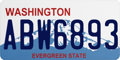 WA license plate ABW6893