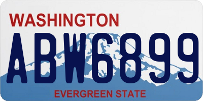 WA license plate ABW6899
