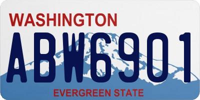 WA license plate ABW6901