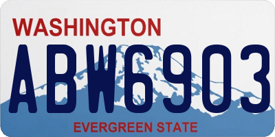 WA license plate ABW6903