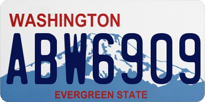 WA license plate ABW6909