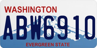WA license plate ABW6910