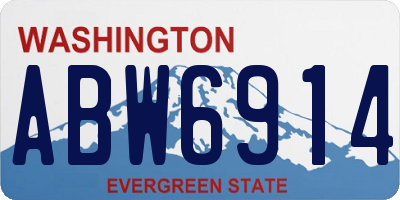 WA license plate ABW6914