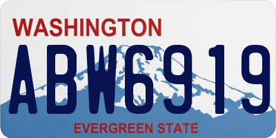 WA license plate ABW6919