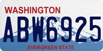 WA license plate ABW6925