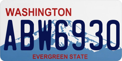 WA license plate ABW6930
