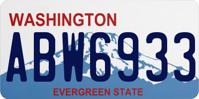 WA license plate ABW6933