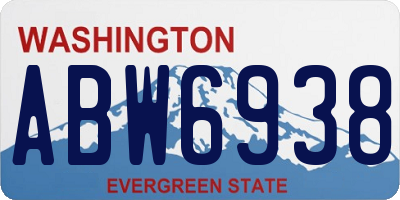WA license plate ABW6938