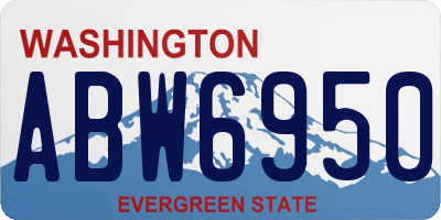 WA license plate ABW6950