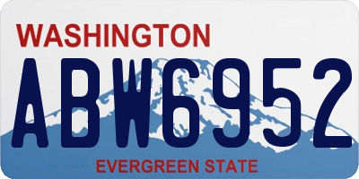 WA license plate ABW6952
