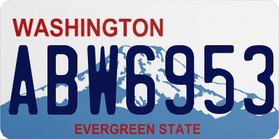 WA license plate ABW6953