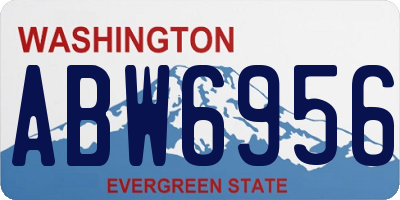 WA license plate ABW6956