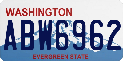 WA license plate ABW6962