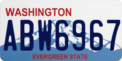 WA license plate ABW6967