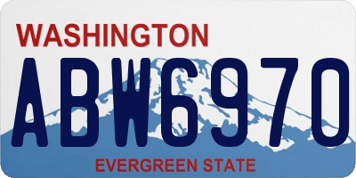 WA license plate ABW6970