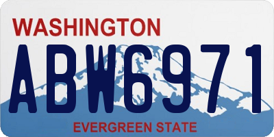 WA license plate ABW6971