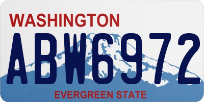 WA license plate ABW6972