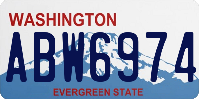 WA license plate ABW6974