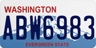 WA license plate ABW6983
